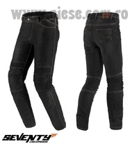 Blugi (jeans) moto femei Seventy model SD-PJ8 tip Slim fit culoare: negru (insertii Aramid Kevlar) marime XXL